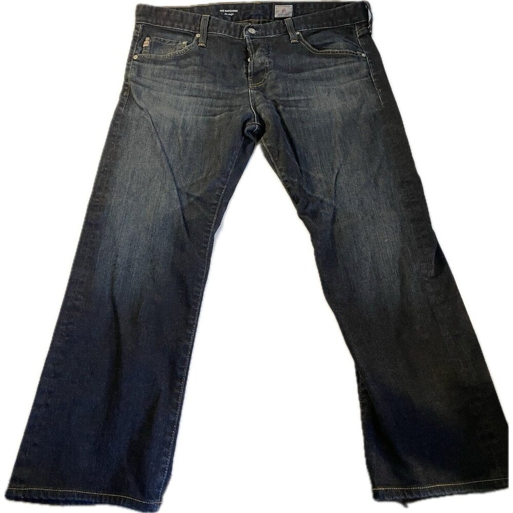 AG Adriano Goldschmied Mens 38x28 Matchbox Jeans Slim Straight Dark Wash